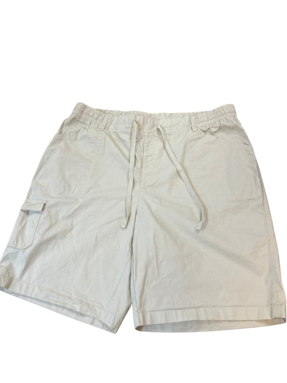 CATO Est 1946 Cream Colored Cotton Shorts 5 Pocket Design Gathered Waist Size XL